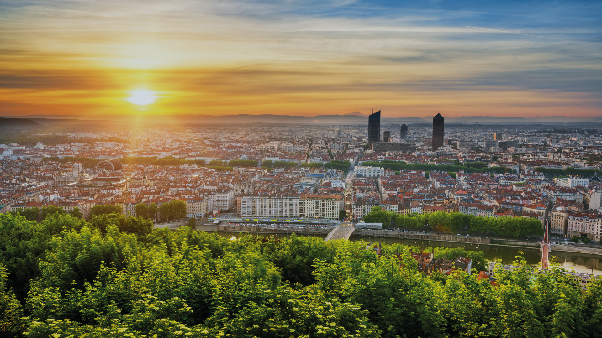 photo aérienne de la ville de Lyon